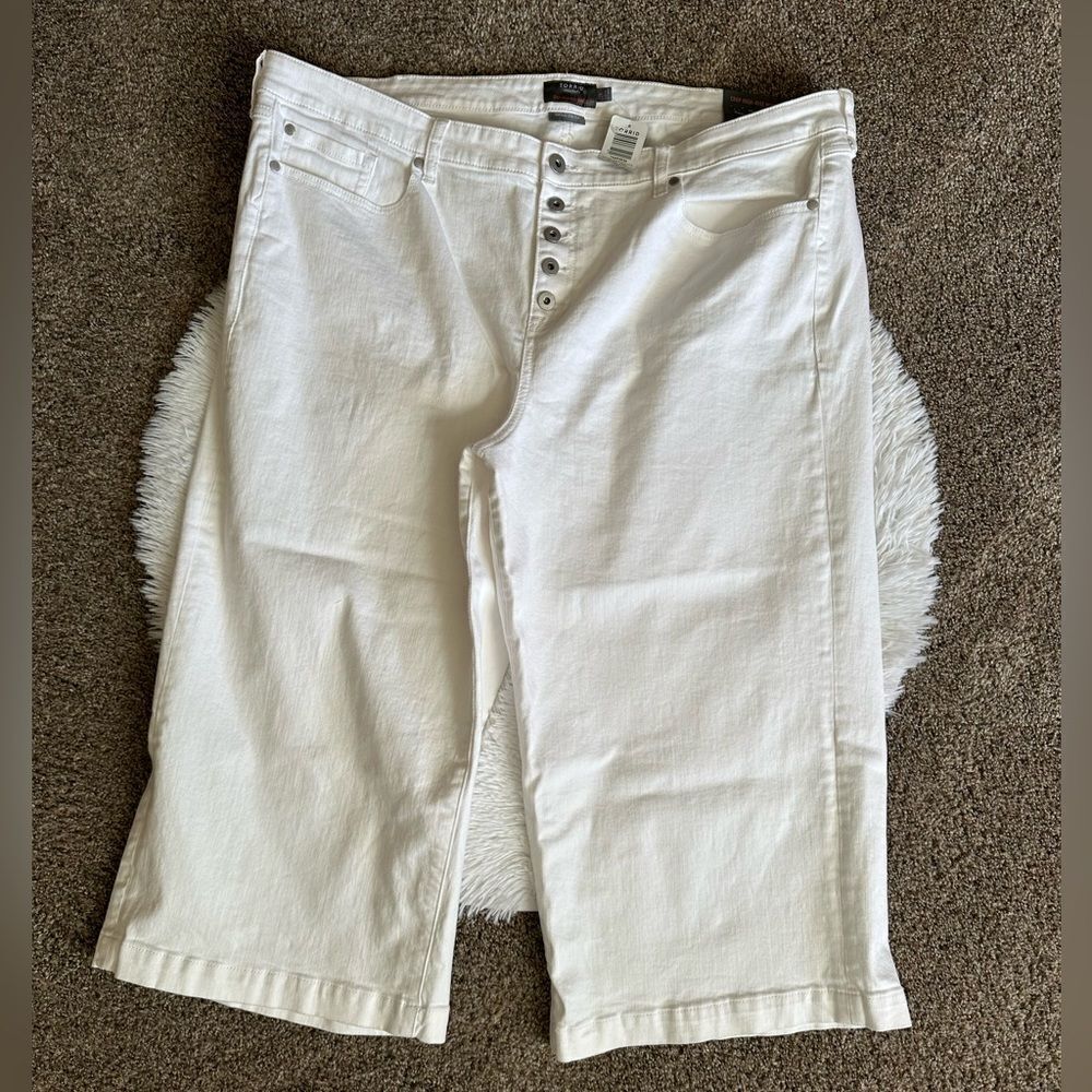 Torrid Crop High Rise Wide Leg Jeans New White Womens‎ Plus Size 26